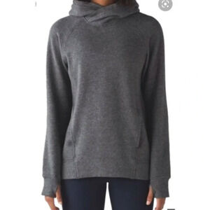 LULULEMON Fleece Please Pullover Size 6 Heathered Speckled Black